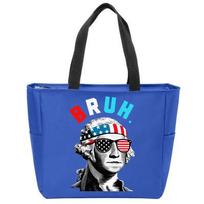 4th Of July 2024 George Washington Bruh Zip Tote Bag