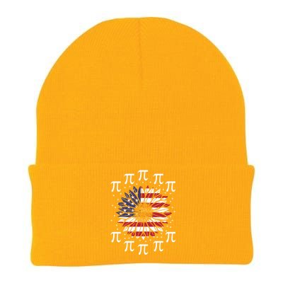 4th Of July Pi Math Teacher America Independence Sunflower Gift Knit Cap Winter Beanie