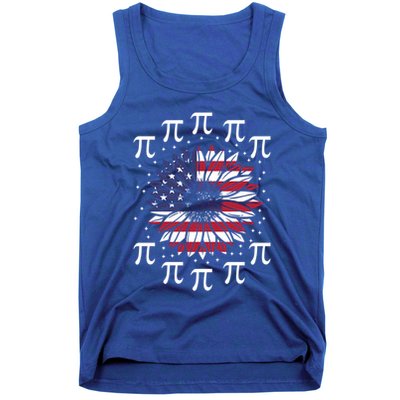 4th Of July Pi Math Teacher America Independence Sunflower Gift Tank Top