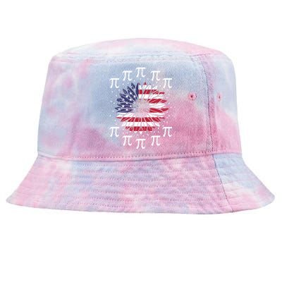 4th Of July Pi Math Teacher America Independence Sunflower Gift Tie-Dyed Bucket Hat