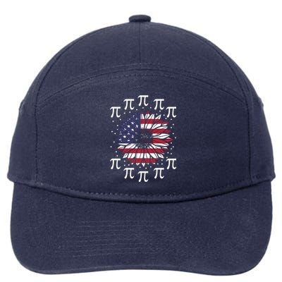 4th Of July Pi Math Teacher America Independence Sunflower Gift 7-Panel Snapback Hat