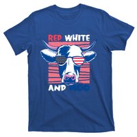 4th Of July Cow Red White And Moo Flag Patriotic Usa Gift T-Shirt