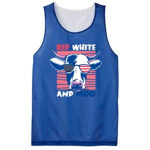 4th Of July Cow Red White And Moo Flag Patriotic Usa Gift Mesh Reversible Basketball Jersey Tank