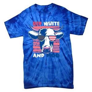 4th Of July Cow Red White And Moo Flag Patriotic Usa Gift Tie-Dye T-Shirt