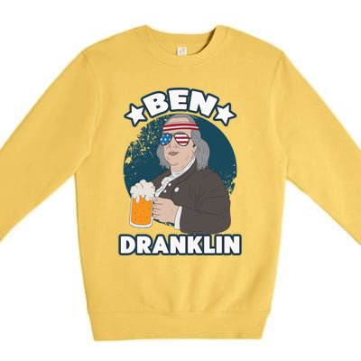 4th Of July Memorial Day Ben Drankin Benjamin Franklin Cute Gift Premium Crewneck Sweatshirt