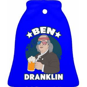 4th Of July Memorial Day Ben Drankin Benjamin Franklin Cute Gift Ceramic Bell Ornament