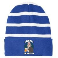 4th Of July Memorial Day Ben Drankin Benjamin Franklin Cute Gift Striped Beanie with Solid Band