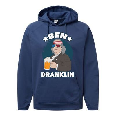 4th Of July Memorial Day Ben Drankin Benjamin Franklin Cute Gift Performance Fleece Hoodie