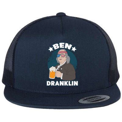 4th Of July Memorial Day Ben Drankin Benjamin Franklin Cute Gift Flat Bill Trucker Hat