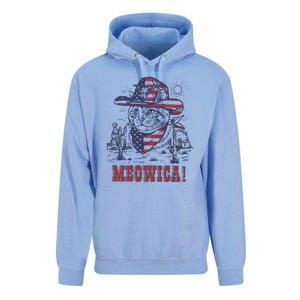 4th Of July Meowica Patriotic Cowboy Cat Unisex Surf Hoodie