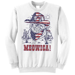 4th Of July Meowica Patriotic Cowboy Cat Sweatshirt