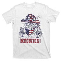 4th Of July Meowica Patriotic Cowboy Cat T-Shirt