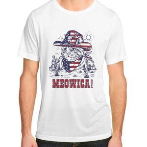 4th Of July Meowica Patriotic Cowboy Cat Adult ChromaSoft Performance T-Shirt