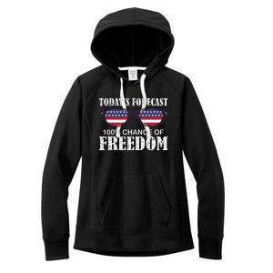 4th Of July Freedom Partriotic Glasses American Flag Women's Fleece Hoodie