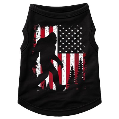 4th Of July Bigfoot Sasquatch American Flag Patriotic Doggie Tank