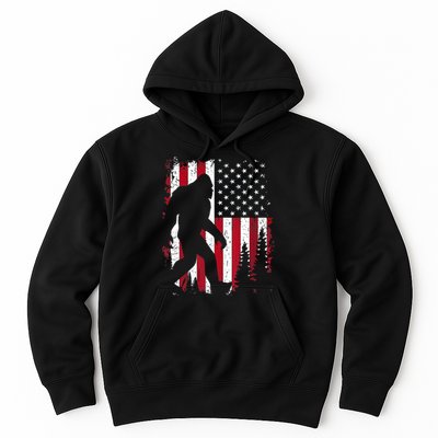 4th Of July Bigfoot Sasquatch American Flag Patriotic Hoodie
