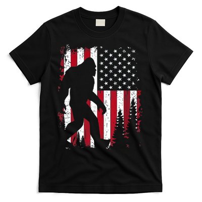 4th Of July Bigfoot Sasquatch American Flag Patriotic T-Shirt