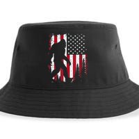 4th Of July Bigfoot Sasquatch American Flag Patriotic Sustainable Bucket Hat