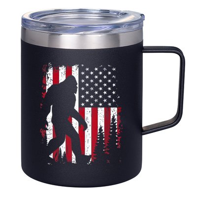 4th Of July Bigfoot Sasquatch American Flag Patriotic 12oz Stainless Steel Coffee Mug