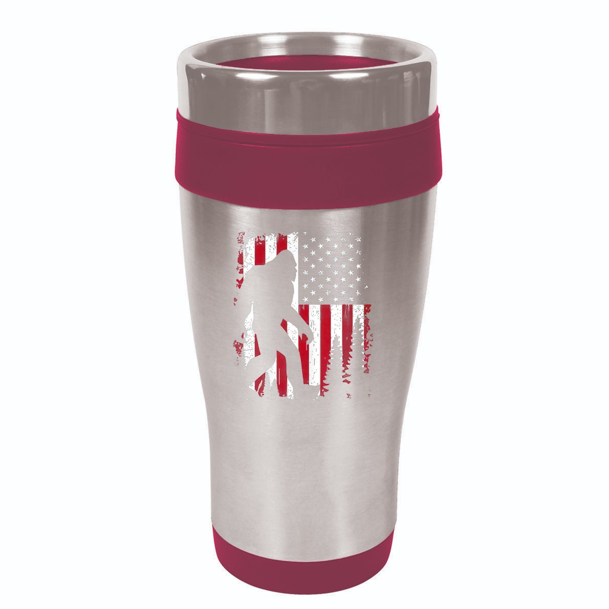 4th Of July Bigfoot Sasquatch American Flag Patriotic 16oz Travel Tumbler