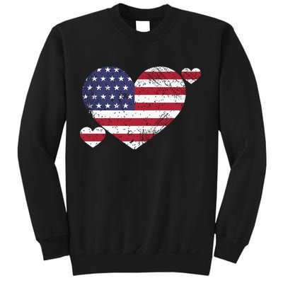 4th Of July American Heart Flag Sweatshirt