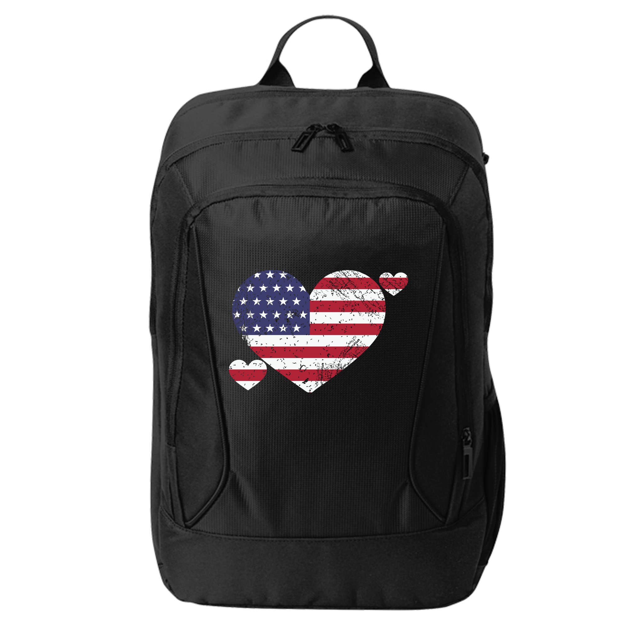 4th Of July American Heart Flag City Backpack
