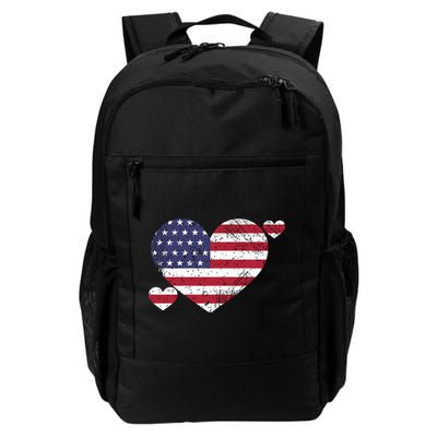 4th Of July American Heart Flag Backpack