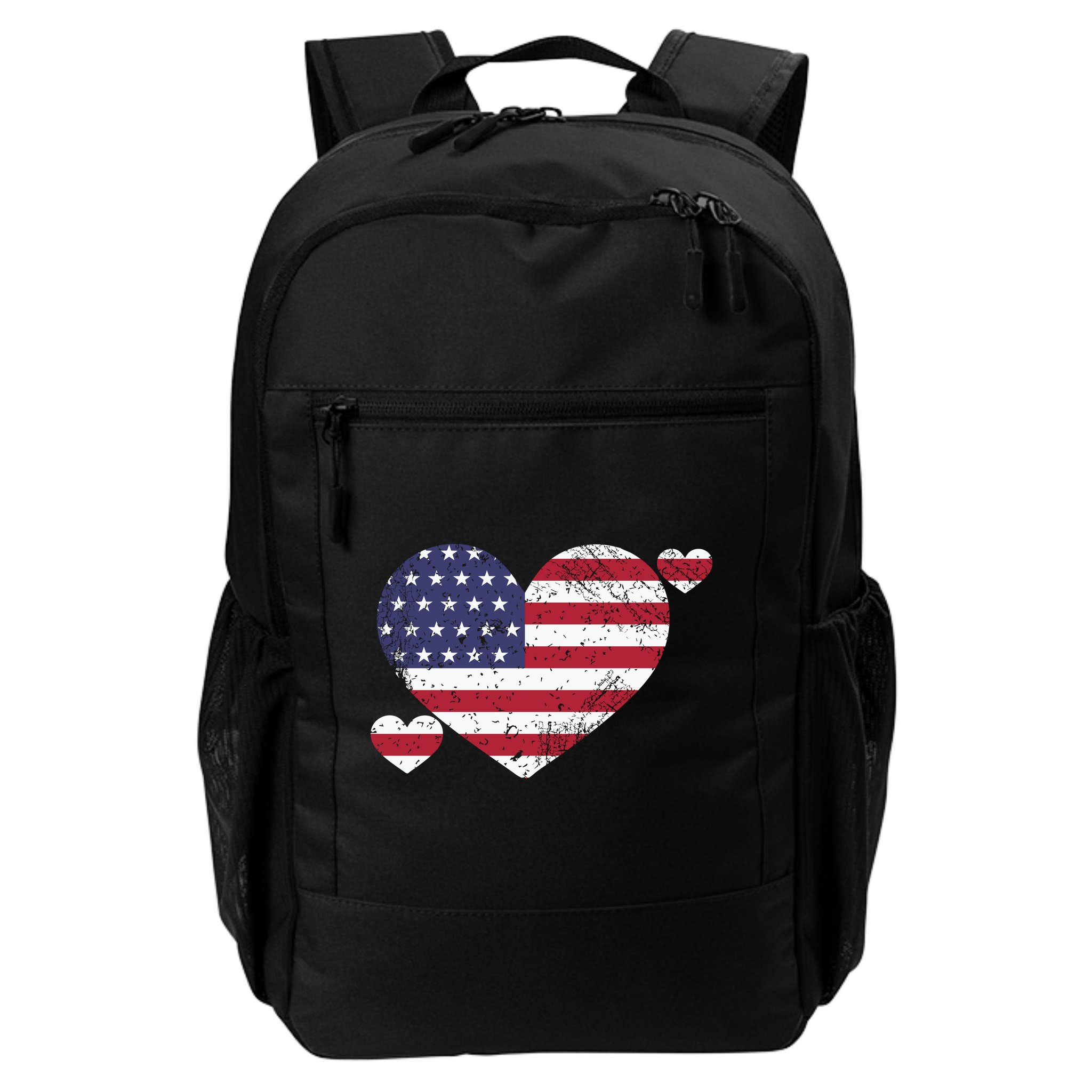 4th Of July American Heart Flag Backpack