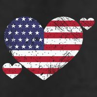 4th Of July American Heart Flag Adult Drive Performance Visor