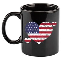 4th Of July American Heart Flag 11oz C Handle Ceramic Mug