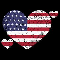 4th Of July American Heart Flag Youth Performance Sprint T-Shirt