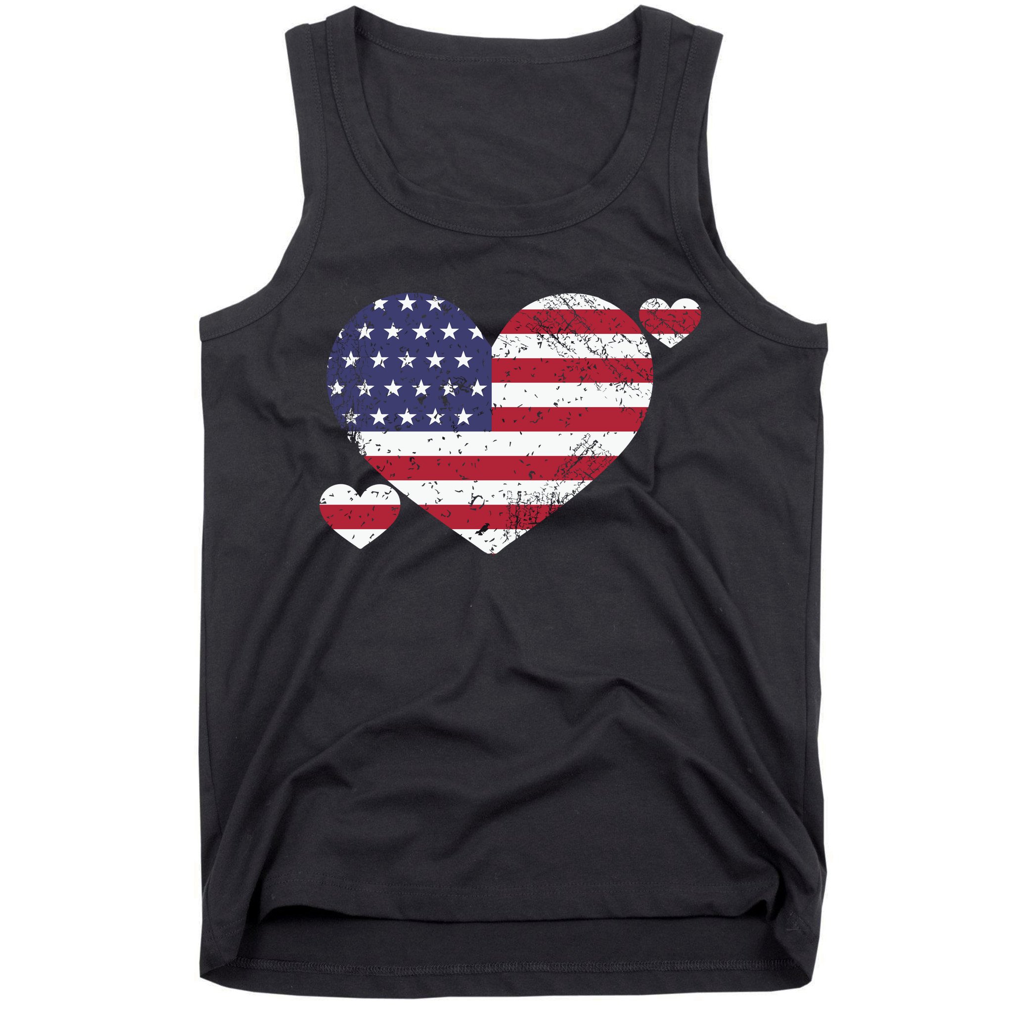 4th Of July American Heart Flag Tank Top