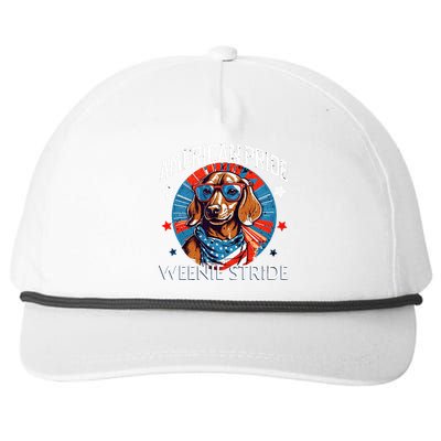 4th of July Funny Dachsund Weiner Dog Weenie USA America Snapback Five-Panel Rope Hat