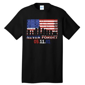 4th Of July Never Forget American Flag Tall T-Shirt