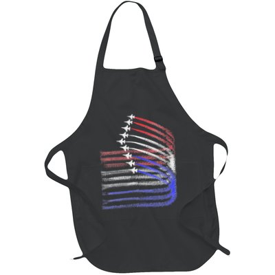 4th Of July Jet American Flag Patriotic Usa For Full-Length Apron With Pockets