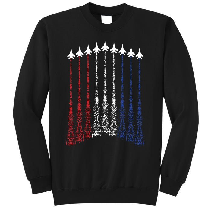 4th Of July Fighter Jet Airplane Red White Blue In The Sky Sweatshirt