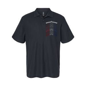 4th Of July Fighter Jet Airplane Red White Blue In The Sky Softstyle Adult Sport Polo