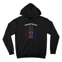 4th Of July Fighter Jet Airplane Red White Blue In The Sky Tall Hoodie