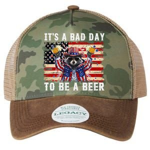 4th Of July Its A Bad Day Tobe A Beer Funny Racoon Gift Legacy Tie Dye Trucker Hat