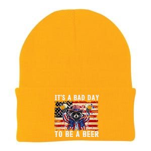 4th Of July Its A Bad Day Tobe A Beer Funny Racoon Gift Knit Cap Winter Beanie