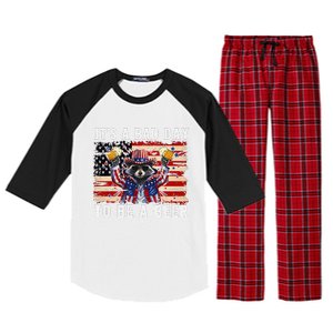 4th Of July Its A Bad Day Tobe A Beer Funny Racoon Gift Raglan Sleeve Pajama Set