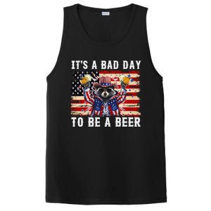 4th Of July Its A Bad Day Tobe A Beer Funny Racoon Gift PosiCharge Competitor Tank