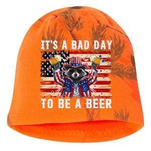 4th Of July Its A Bad Day Tobe A Beer Funny Racoon Gift Kati - Camo Knit Beanie