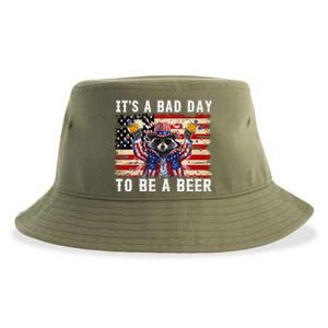 4th Of July Its A Bad Day Tobe A Beer Funny Racoon Gift Sustainable Bucket Hat