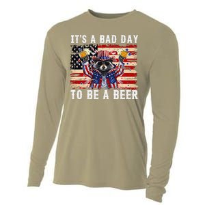 4th Of July Its A Bad Day Tobe A Beer Funny Racoon Gift Cooling Performance Long Sleeve Crew