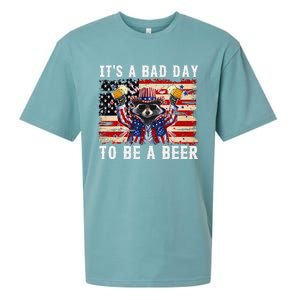 4th Of July Its A Bad Day Tobe A Beer Funny Racoon Gift Sueded Cloud Jersey T-Shirt