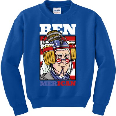 4th Of July Independence Day Ben Drankin Merica Funny Gift Kids Sweatshirt