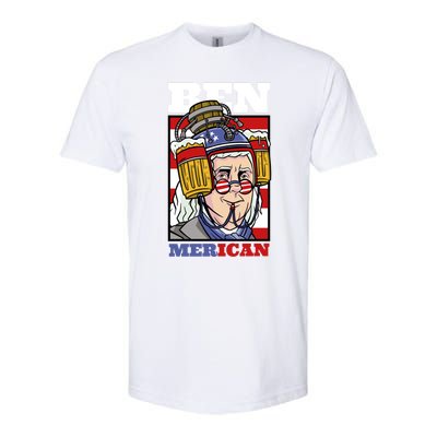 4th Of July Independence Day Ben Drankin Merica Funny Gift Softstyle CVC T-Shirt