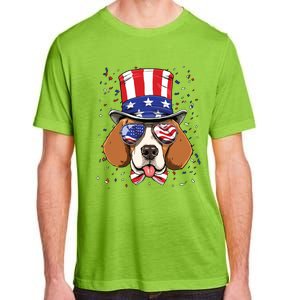 4th Of July Patriotic Beagle American USA Flag Beagle Lovers Adult ChromaSoft Performance T-Shirt