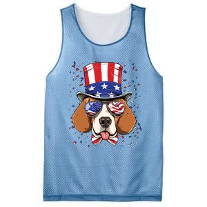 4th Of July Patriotic Beagle American USA Flag Beagle Lovers Mesh Reversible Basketball Jersey Tank